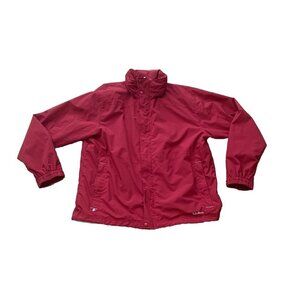 L.L. Bean Jacket Windbreaker Packable Hood Lightweight XL Tall Red
